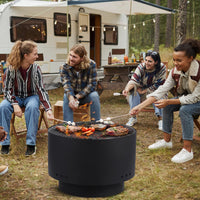 Foyer extérieur sans fumée Garvee de 66 cm (26 pouces) avec grille, pare-étincelles, acier robuste pour le jardin et le camping, portable et avec housse.