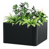 Garvee Bac à Plantes Métallique Carré 50,8 cm, Acier Robuste, Montage Sans Outils, Jardin, terrasse, Balcon, Gris