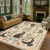 Garvee Tapis Chat Mystique 200 × 290 cm, Lavable et Antidérapant, Motif Décoratif, Camel, pour Salon, Chambre et Bureau - Camel