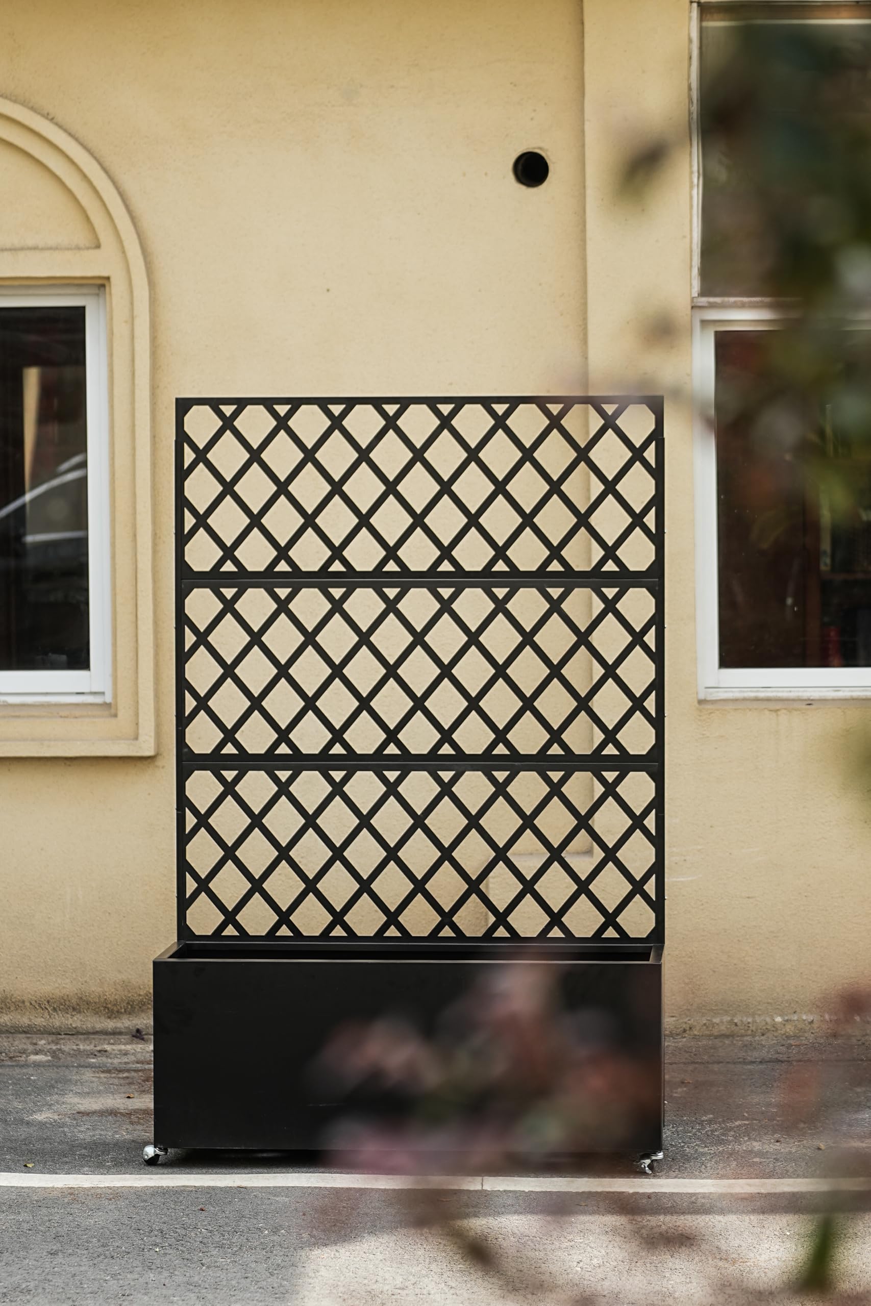 Jardinière surélevée Garvee en acier galvanisé avec treillis et brise-vue pour balcon et jardin, 180 x 89 x 41 cm, durable et mobile