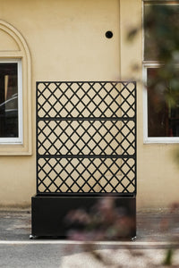 Jardinière surélevée Garvee en acier galvanisé avec treillis et brise-vue pour balcon et jardin, 180 x 89 x 41 cm, durable et mobile