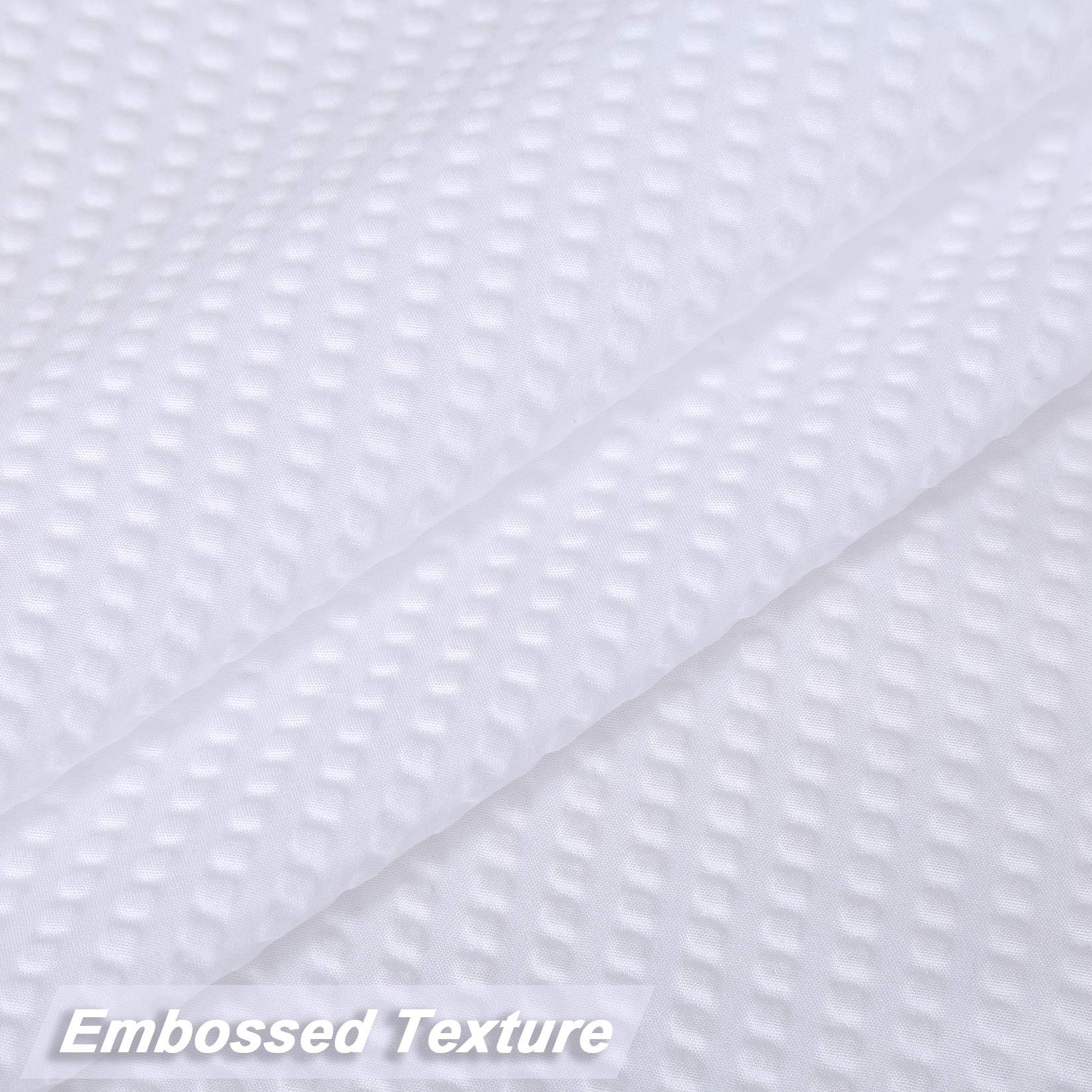 Rideau de douche extra long Garvee en microfibre déperlante blanche 72 x 96 pouces (183 x 244 cm) - Salle de bain