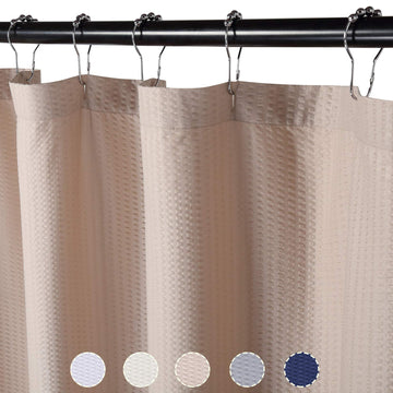 Rideau de douche en microfibre Garvee, déperlant, 72 x 72 cm, taupe gaufré, séchage rapide, facile à installer, salle de bain