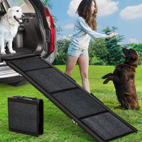 Garvee Rampe pliable pour chien en aluminium 180 x 50 cm, antidérapante, supporte jusqu’à 120 kg, idéale voiture, canapé, lit et animaux âgés.