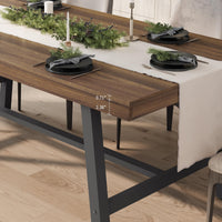 Table de salle à manger industrielle Garvee en bois pour 6 à 8 personnes, avec structure métallique robuste, pieds réglables, 180 cm (70,87 po), finition brun rustique.