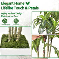Arbre dragon artificiel Garvee 150 cm avec pot de fleurs blanc pour salon, balcon ou bureau, décoration tropicale verte