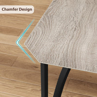 Ensemble de salle à manger Garvee pour 2 personnes, design chanfreiné, 3 pièces, sièges rembourrés, gris, compact pour petits espaces