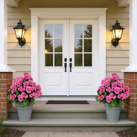 Bégonias artificiels lavande Garvee en boule de 58 cm (23 po), en polyéthylène résistant aux UV et aux intempéries, avec piquet pour le sol, pour jardin et terrasse (vert).