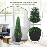 Garvee Lot de 2 buis artificiels coniques de 91 cm, topiaires verts pour décoration d’entrée, terrasse et jardin