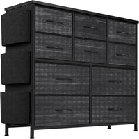 Commode GARVEE en tissu avec poignées, idéale pour les chambres, commode à 10 tiroirs, commode en tissu avec structure en acier robuste pour chambres et salons