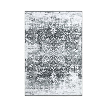 Tapis Garvee Flocons de Neige Médaillon Petite Collection 80x150cm Gris Salon Chambre