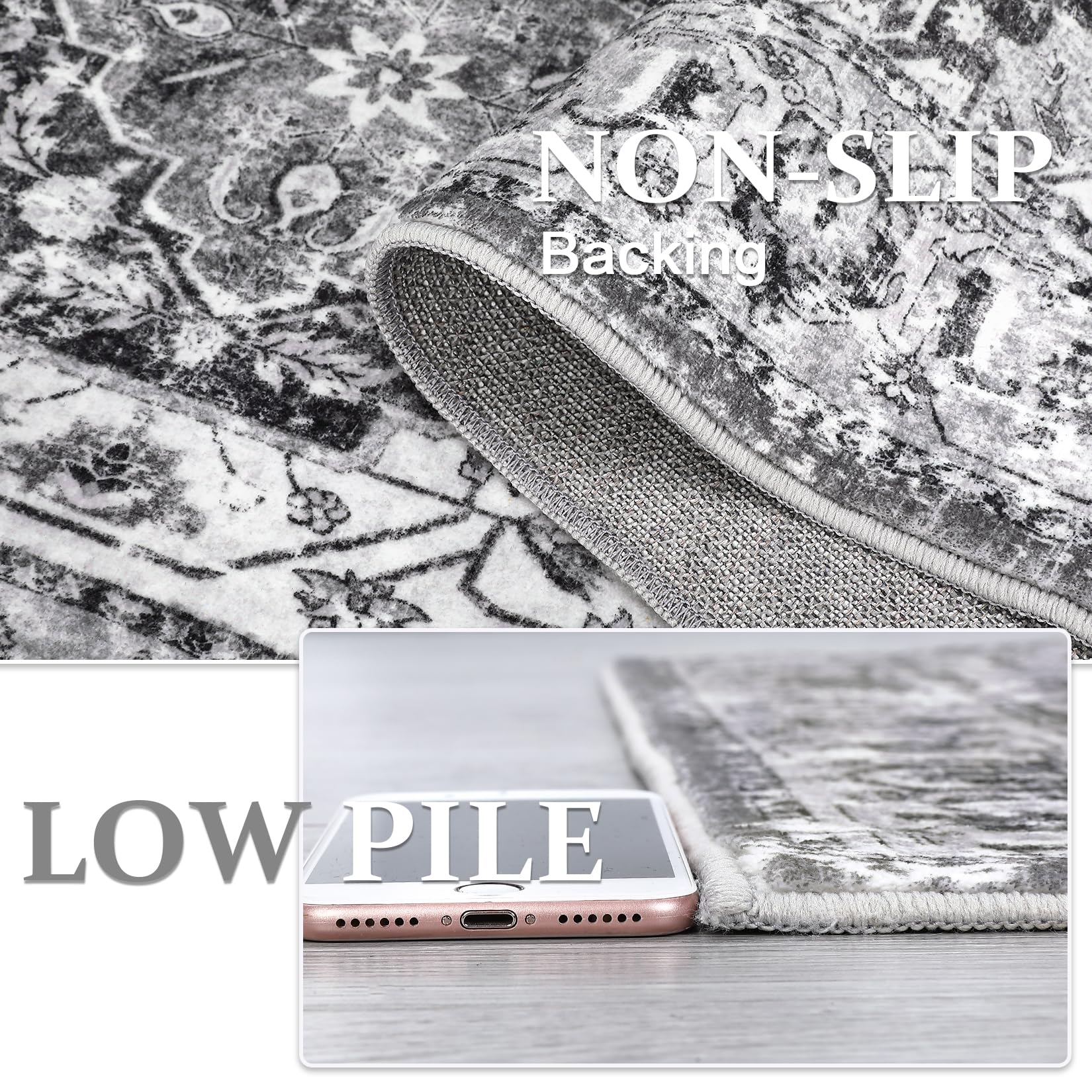 Garvee Alfombra De Salón 1400Gsm 100% Poliéster Terciopelo 580Gsm Lavable Plegable Estampado Perlas Persianas 80x150cm Salon