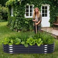 Potager surélevé Garvee, en métal avec filet de protection contre les oiseaux, robuste, en acier galvanisé, pour légumes, fleurs et herbes aromatiques, résistant aux intempéries