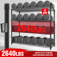 Étagère robuste Garvee 71 po H, capacité de 2 640 lb, 4 niveaux, acier, roulettes et pieds, pour garage et entrepôt, 59 po L x 17,7 po P, grise
