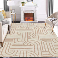 Tapis de salon Garvee 200x290 cm, lavable, antidérapant, à poils courts, gris, pour salon, chambre ou salle à manger