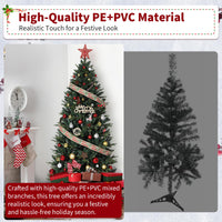 Sapin de Noël artificiel Garvee 180 cm en PE/PVC, illuminé pour créer une ambiance de Noël festive et idéale pour les fêtes de famille.