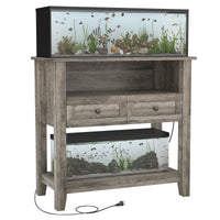 Meuble pour aquarium Garvee 20-29 gallons avec station de charge, tiroirs magnétiques, pour salon, 80 x 40 x 78 cm, en bois, protection anti-basculement