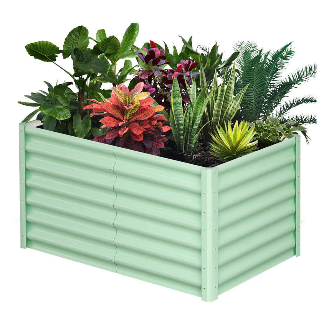 Potager surélevé Garvee, en métal, 180 x 90 x 60 cm, antirouille, revêtement en poudre, vert, pour légumes et fleurs