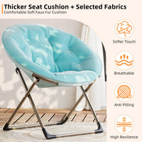 Fauteuil soucoupe Garvee, fauteuil lune pliable en fausse fourrure, idéal pour la chambre et le salon, peluche surdimensionnée