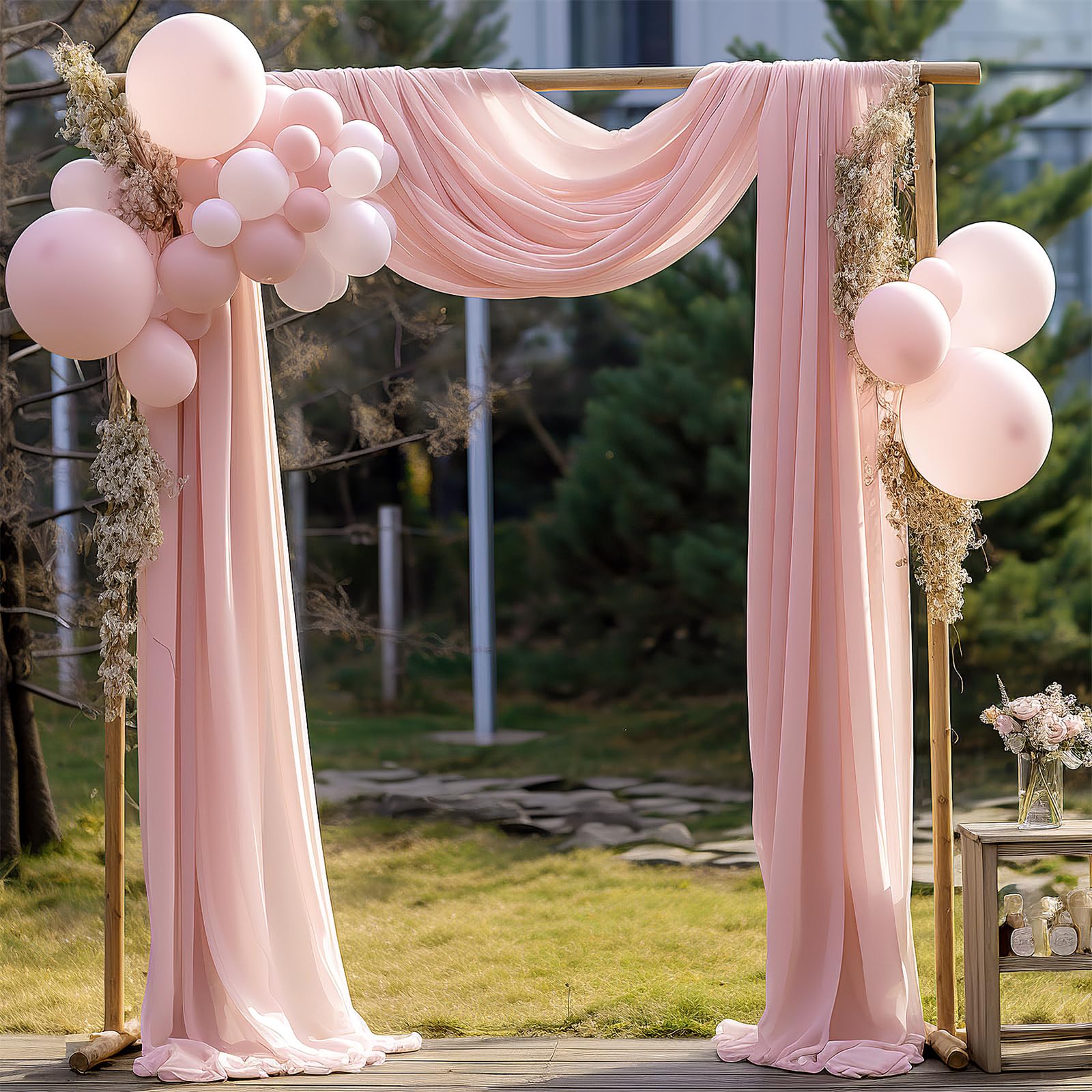 GARVEE Tissu transparent pour arche de mariage 2 x 18 pi (70 x 550 cm), blanc, idéal pour la photographie en extérieur