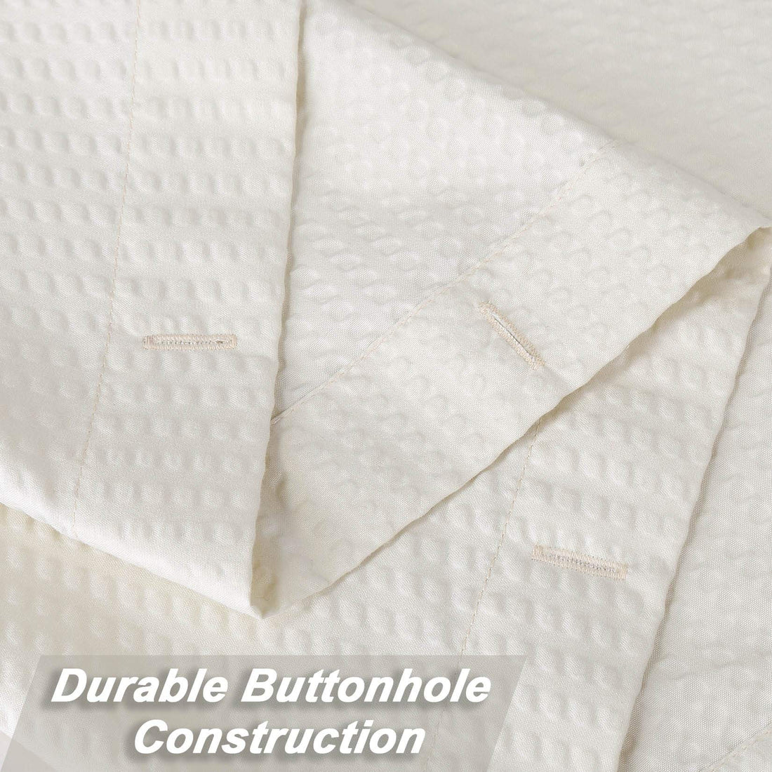 Garvee Rideau de douche en microfibre déperlante, 183 × 183 cm, crème, motif gaufré, pour salle de bain
