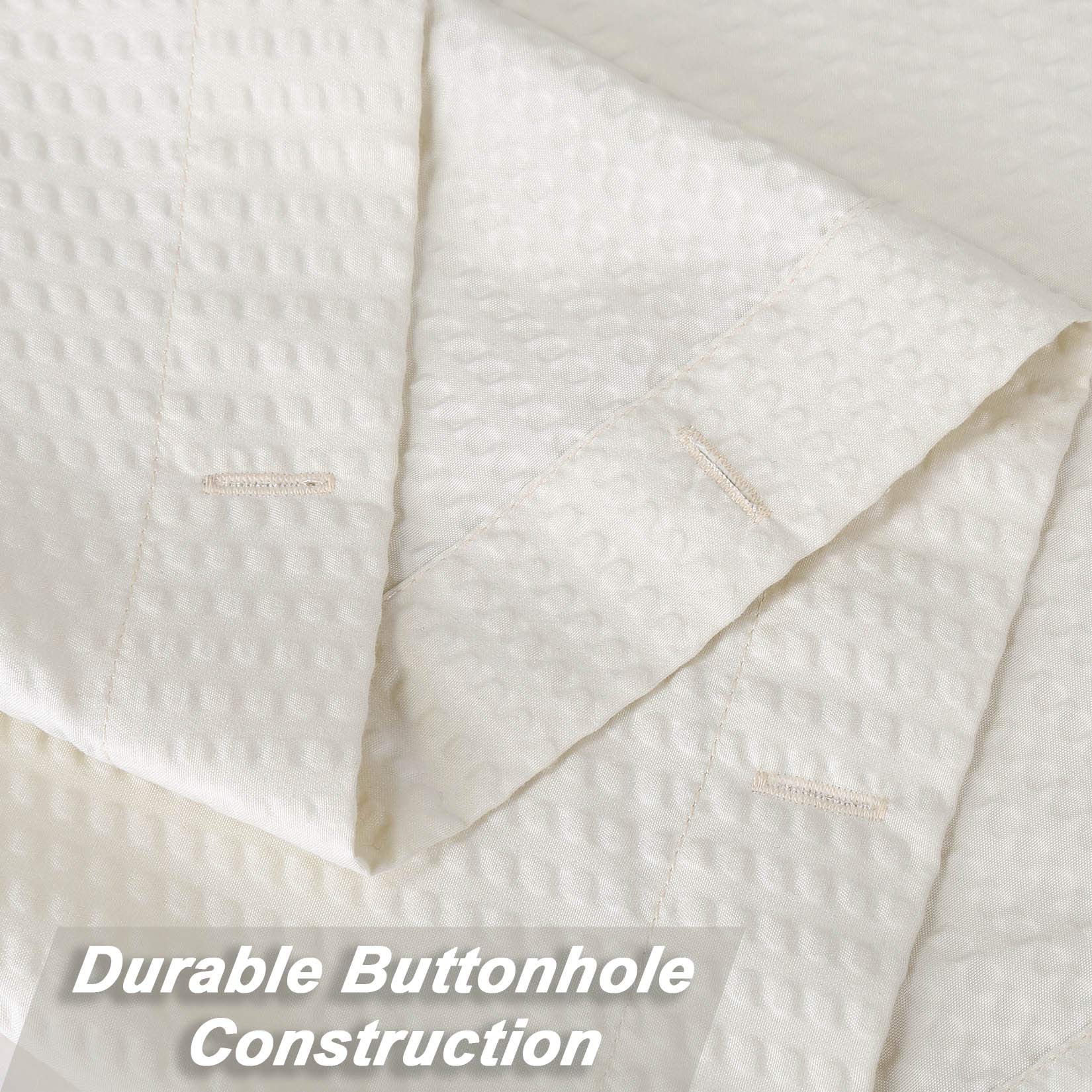 Rideau de douche Garvee en microfibre déperlante à motif gaufré, couleur crème, 183 x 183 cm (72 x 72 pouces), pour salle de bain et baignoire.