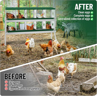Garvee pondoir pour poules à 10 compartiments avec support métallique, acier galvanisé de 0,7 mm, collecte automatique des œufs, idéal pour poulaillers, fermes et jardins, vert