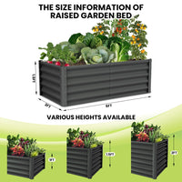 Jardinière surélevée galvanisée Garvee 182 x 91 x 46 cm (6 x 3 x 1,5 pi) - Construction robuste en acier - Protection antirouille - Fond ouvert - Coins de sécurité