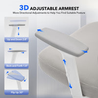 Chaise de bureau ergonomique Garvee en maille avec soutien lombaire réglable, accoudoirs 3D, structure en métal, hauteur réglable, noire, pour bureau à domicile