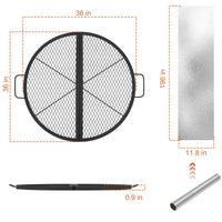 Grille de barbecue pliable Garvee X-Marks en acier robuste, idéale pour le camping et les grillades en extérieur. Grande surface de cuisson, résistante à la chaleur jusqu'à 600 °C, avec poignées.