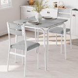 Garvee Table À Manger Pour 2 Personnes, Ensemble Dinette Carré 3 Pièces, Chaises Rembourrées, MDF Solide, Cuisine Et Bureau, Design Gain De Place, Couleur Neutre - 