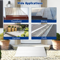 Rampe de seuil en aluminium Garvee – 86,4 cm L x 41,4 cm l x 8,4 cm H, capacité de charge de 318 kg, rampe en 3 pièces pour fauteuils roulants, scooters et vélos électriques