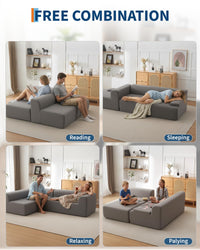 Canapé d'angle Garvee Cloud 108" avec méridienne, canapé ultra-doux sans ossature, tissu velours côtelé, forme en L, super moelleux, salon