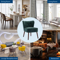 Fauteuil d'appoint Garvee sans accoudoirs, pieds en bois, revêtement en tissu capitonné, ergonomique, robuste et polyvalent, idéal pour le salon et la chambre, multicolore.