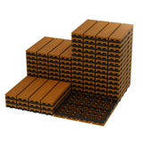 Garvee Carreaux De Terrasse Emboîtables Bois Composite Étanche Antidérapant Résistant Teck Pour Jardin et Piscine Extérieur - Teck-2