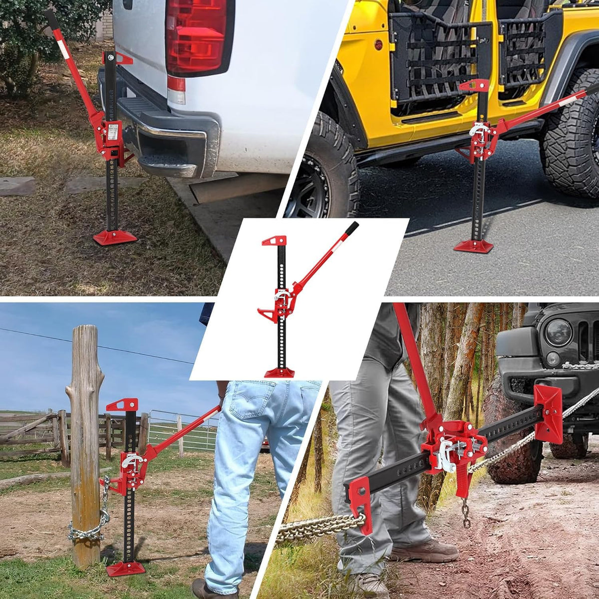 Cric agricole Garvee de 84 cm (33 pouces) en acier, outil de levage tout-terrain d'une capacité de 3175 kg (7000 lb) pour tracteurs et VUS.