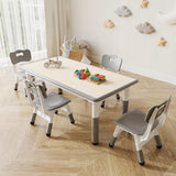 Ensemble table et 4 chaises pour enfants Garvee, hauteur réglable, plateau à motifs graffiti, pieds antidérapants, idéal pour la maison et la maternelle.