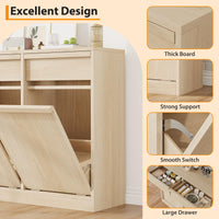 Poubelle moderne Garvee de 38 litres (10 gallons), résistante aux animaux, en bois, sur pied, pour la cuisine et le salon, gain de place, système basculant