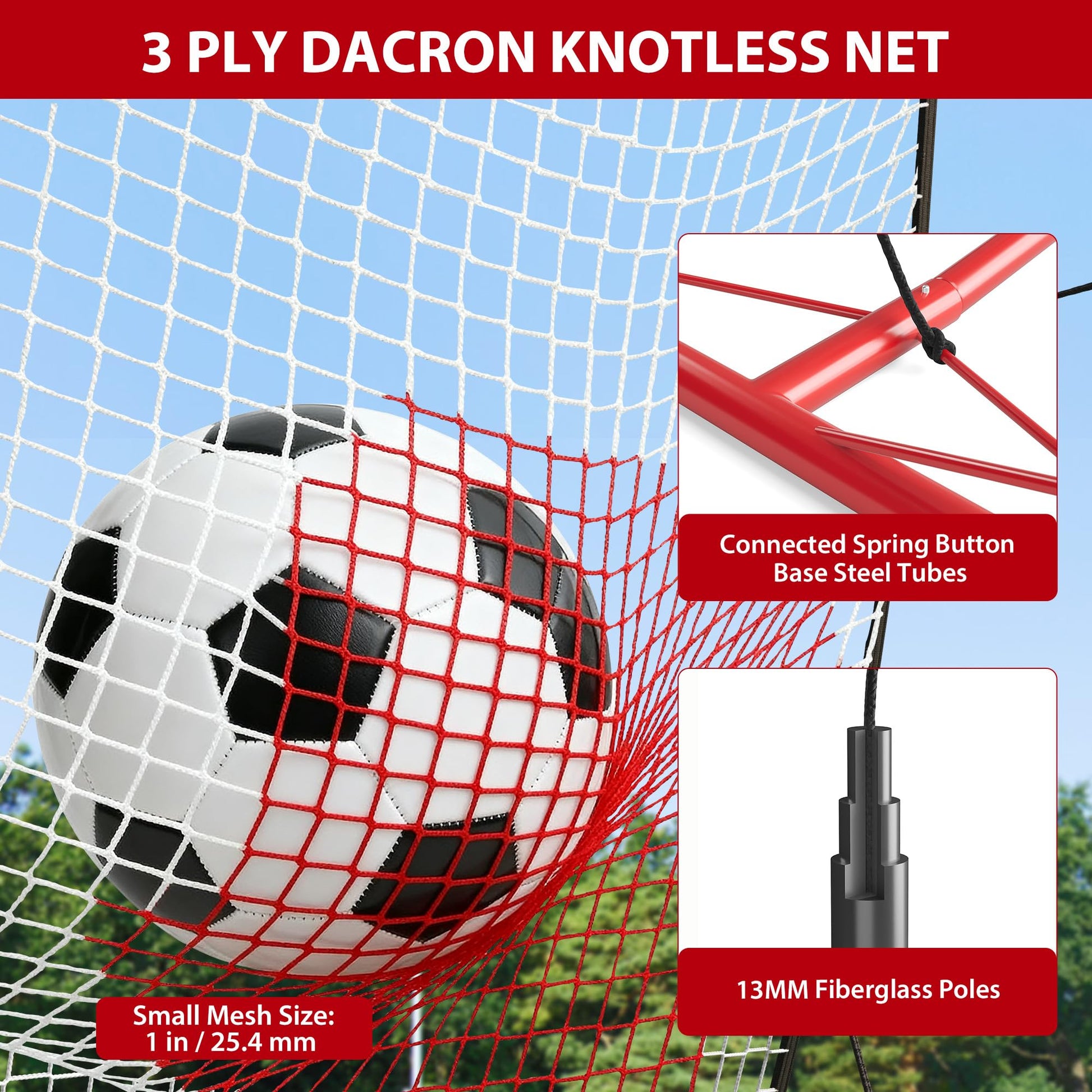 Garvee Rebondisseur de football 1,8 x 1,2 m, Robuste, polyvalent, pour l'entraînement en intérieur et en extérieur