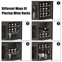 Meuble bar à vin Garvee à 3 niveaux avec casier à bouteilles amovible et porte-verres, idéal pour la cuisine et le salon. Dimensions : 69 cm (L) x 35 cm (P) x 92 cm (H). Matériaux : MDF et fer.