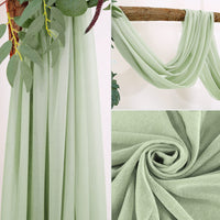 Arche de mariage Garvee, rideau en mousseline et tulle transparent 70x550cm, gris et vert, décoration de mariage