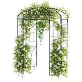 Garvee Arche de jardin Birdcage, 2,7 m, en acier tous temps, support pour plantes grimpantes, pergola en métal noir pour mariage, jardin ou terrasse