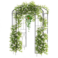 Arche de jardin Garvee Birdcage, 2,7 m, en acier résistant aux intempéries, support pour plantes grimpantes, pergola en métal noir pour mariage, jardin ou terrasse.