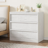Garvee Commode 3 Tiroirs Moderne Blanche, Grand Rangement, Bois Épais, Anti-Basculement, Chambre, Salon, Entrée, 74,9 cmW x 39,9 cmD x 77,5 cmH - Blanc