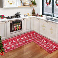 Ensemble de 2 tapis de cuisine Garvee Christmas, style bohème, en lin, pour le sol et la salle de bain, 40 x 60 cm + 40 x 120 cm