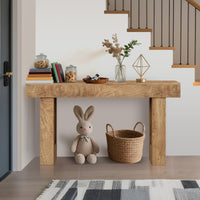 Console Garvee style ferme 155 cm, aspect bois vintage, robuste et polyvalente, idéale pour couloir ou salon.