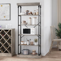 Garvee Étagère industrielle à 6 niveaux avec structure métallique pour salon et bureau, 187×80×30cm, style vintage