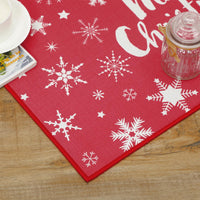 Garvee Tapis de Noël Flocon de Neige Antidérapant Paillasson 50x80 cm Caoutchouc Intérieur Extérieur Cuisine Buanderie