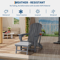 Garvee Fauteuil Adirondack 4 en 1 avec repose-pieds rétractable et porte-gobelet, pliable, HDPE résistant, pour patio et jardin, coloris naturel