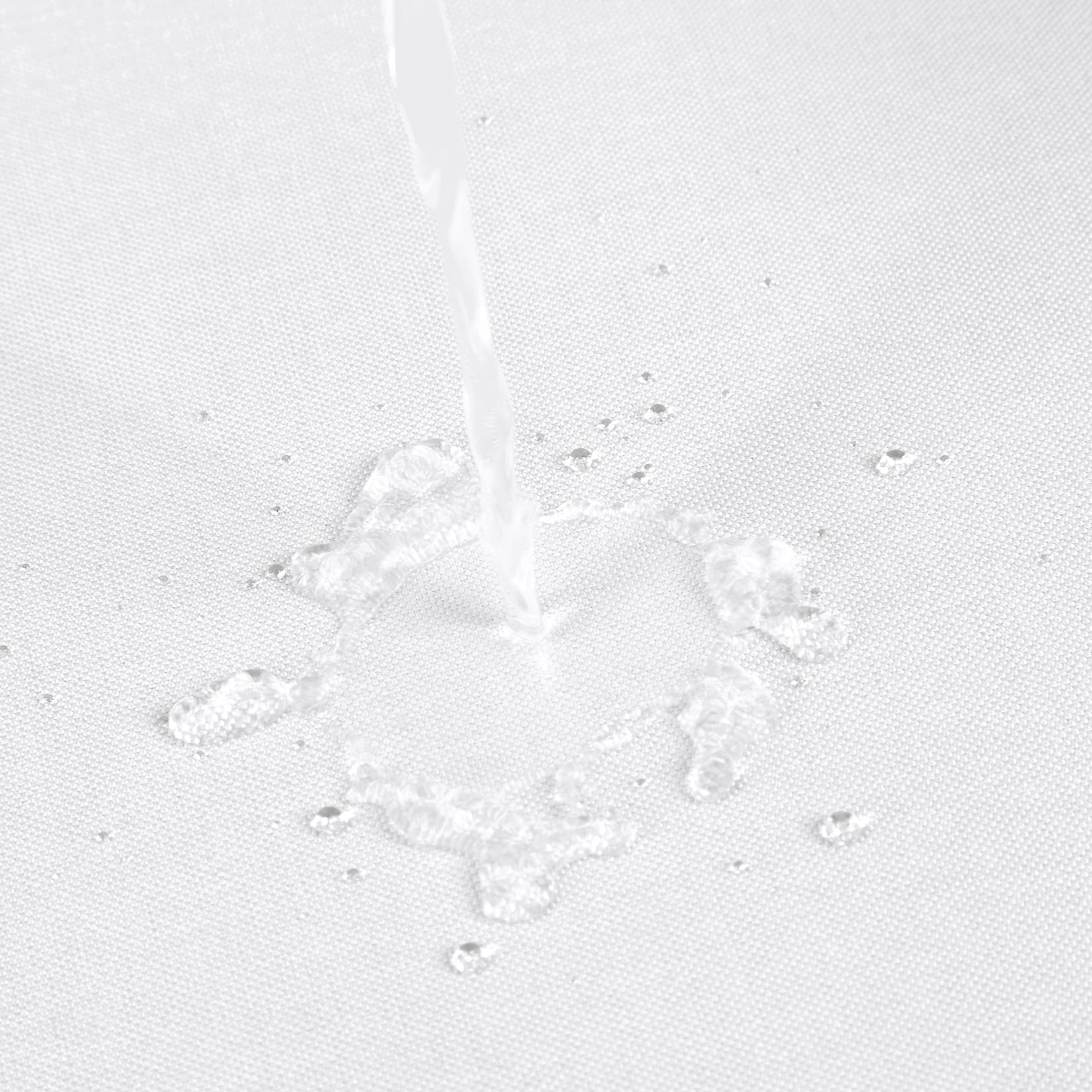 Rideau de douche Garvee Flax aspect lin, 240 g/m², épais, avec crochets, pour salle de bain, 218 x 200 cm, blanc